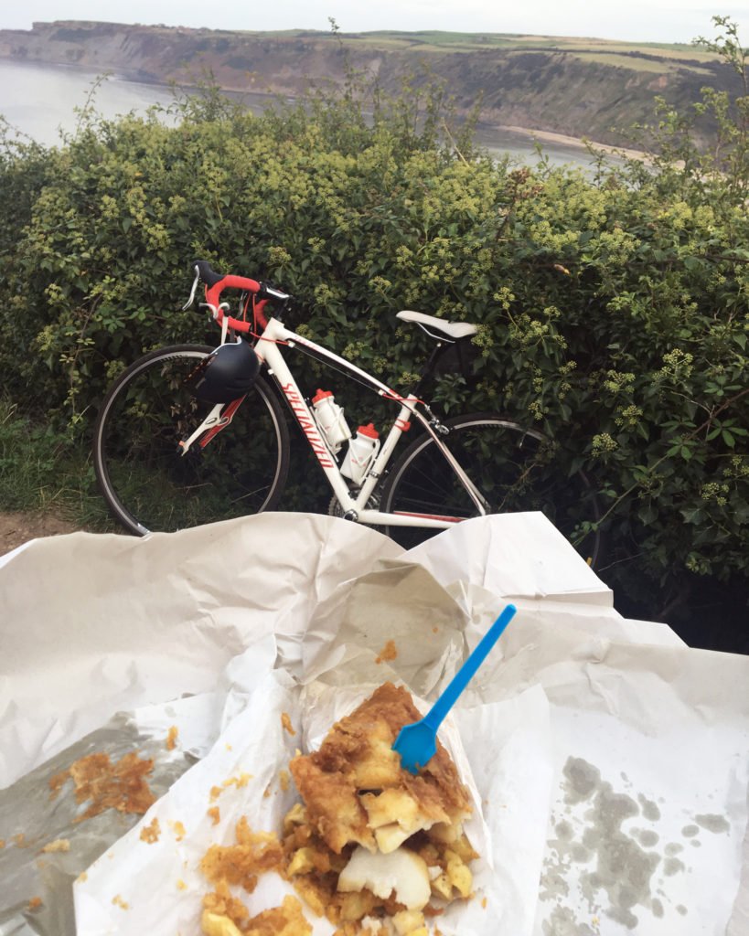 Fish and Chips by the sea with bike