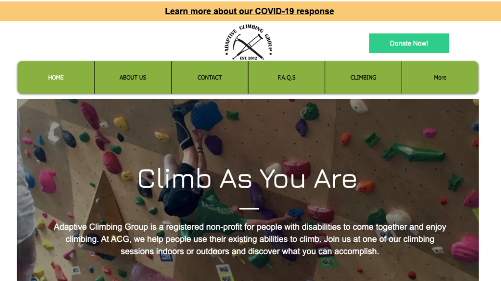 adaptive climbing group homepage