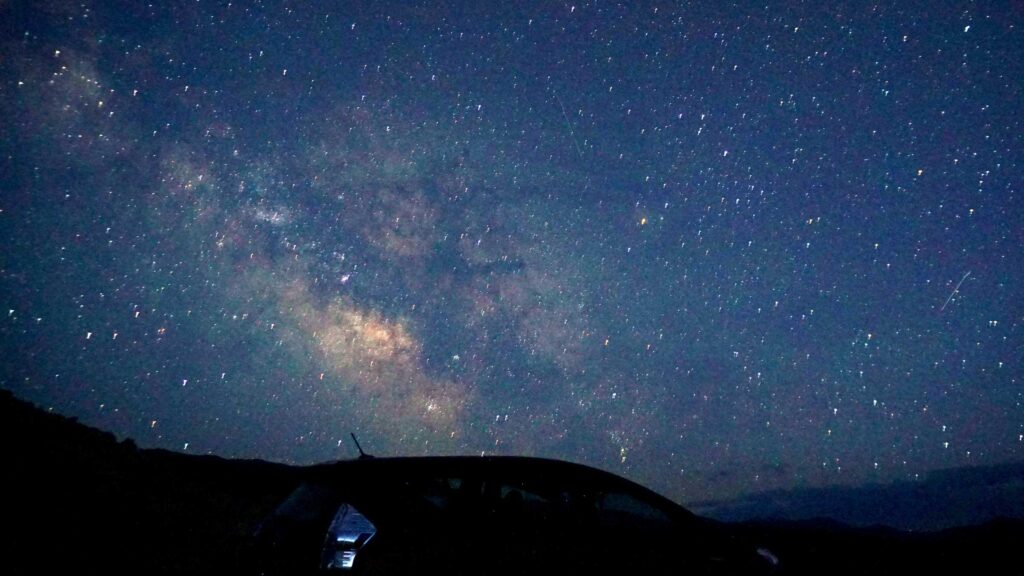 starry night sky photo in nevada camping