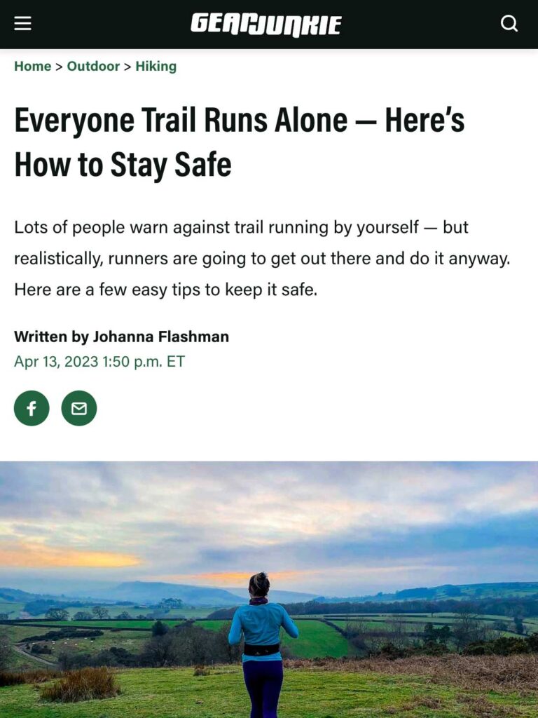 trail running alone safely
