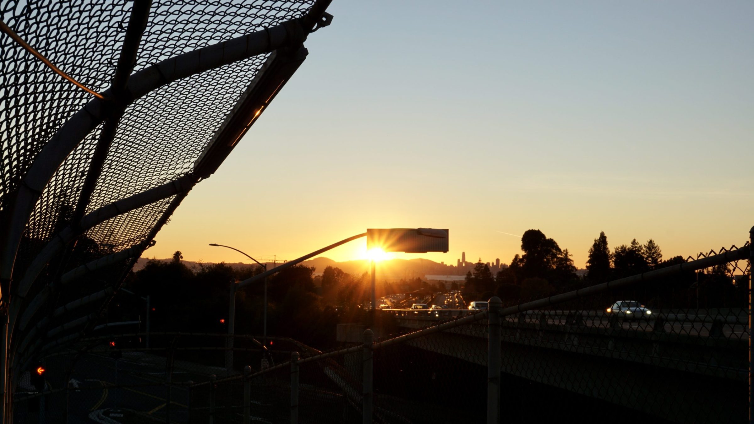 freeway at sunset