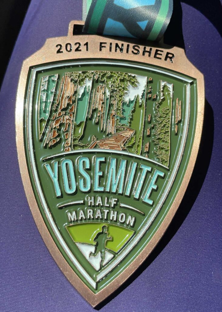 finisher medal yosemite half marathon