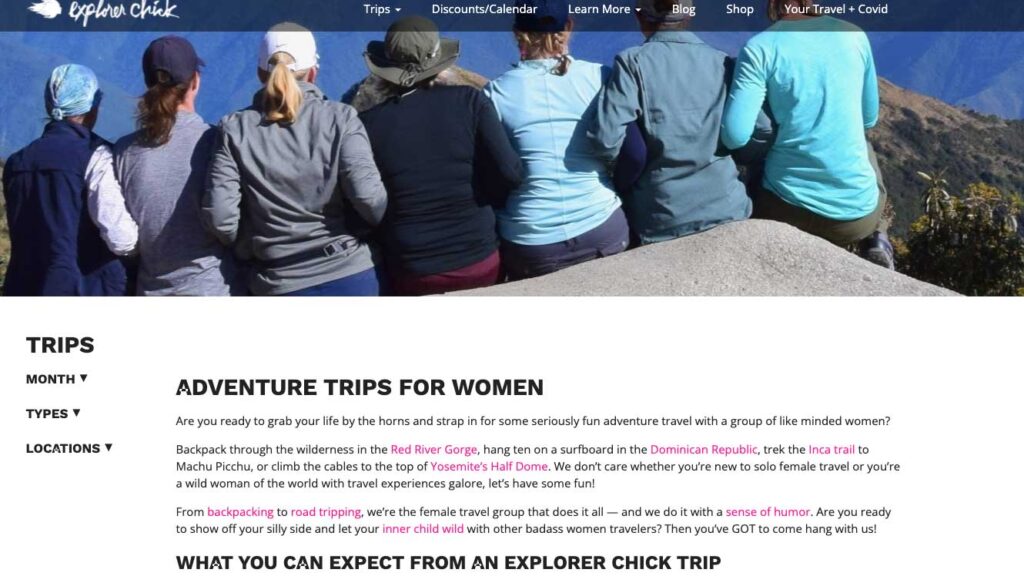 explorer chick travel women